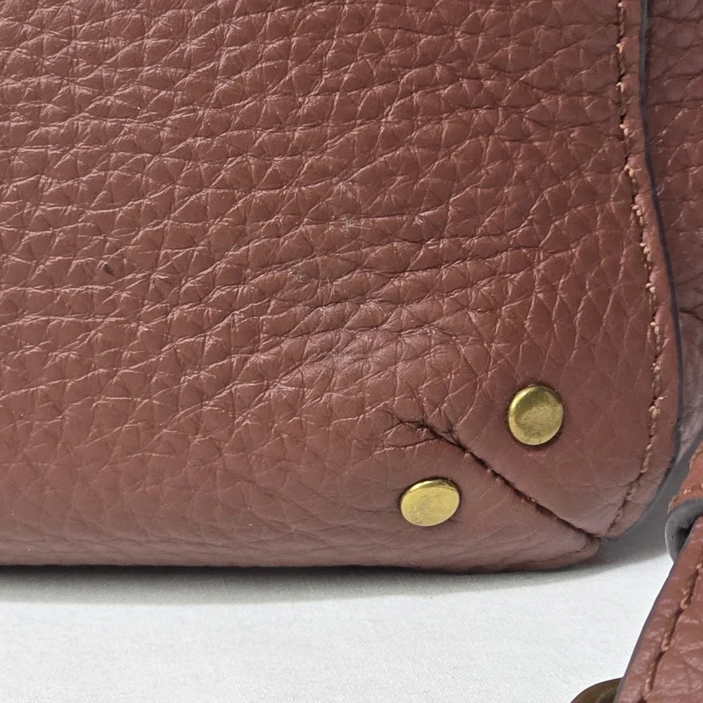 American Leather Co Luca Triple Entry Crossbody Purse Brown
